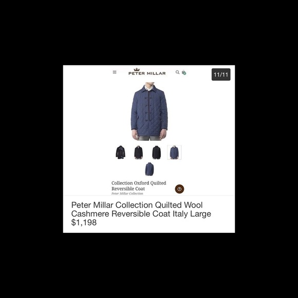 Peter Millar Cashmere and Wool Reversible Coat. - Picture 1 of 8